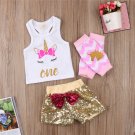 baby girls tops vest sequin pants legging warmer 3pcs unicorn outfit set clothes