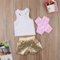 baby girls tops vest sequin pants legging warmer 3pcs unicorn outfit set clothes