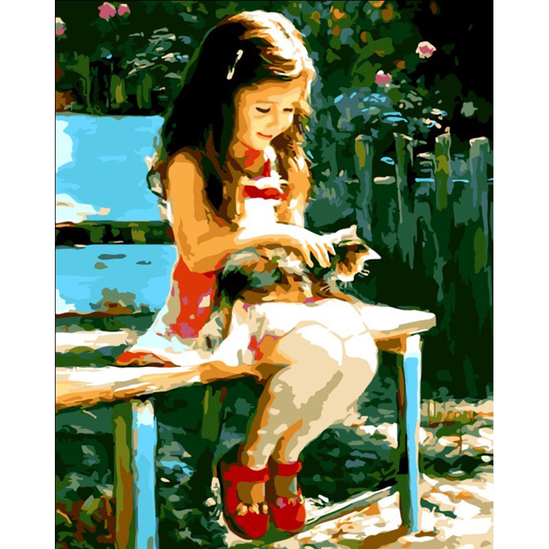 Girl and a kitten DIY Acrylic - NOT AVAILABLE AT THE MOMETN