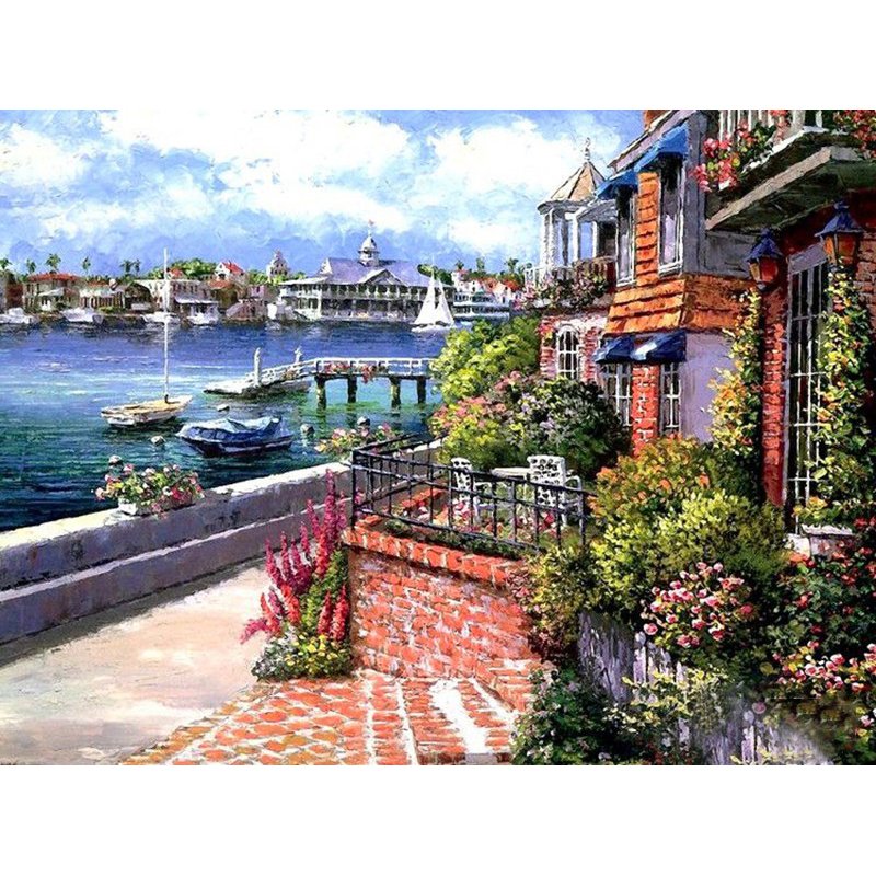 Resort city DIY Acrylic Paint by Numbers kit