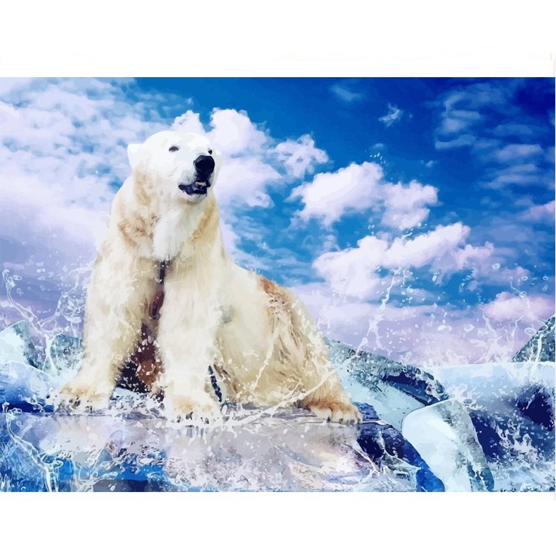 Polar bear DIY Acrylic Paint by Numbers kit