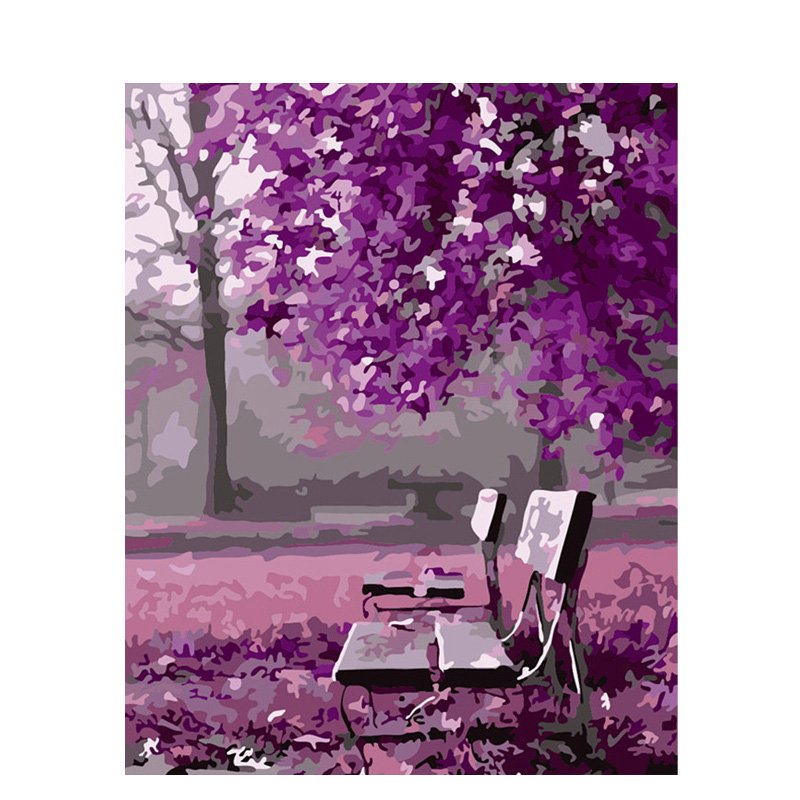 Park in pink DIY Acrylic Paint by Numbers kit