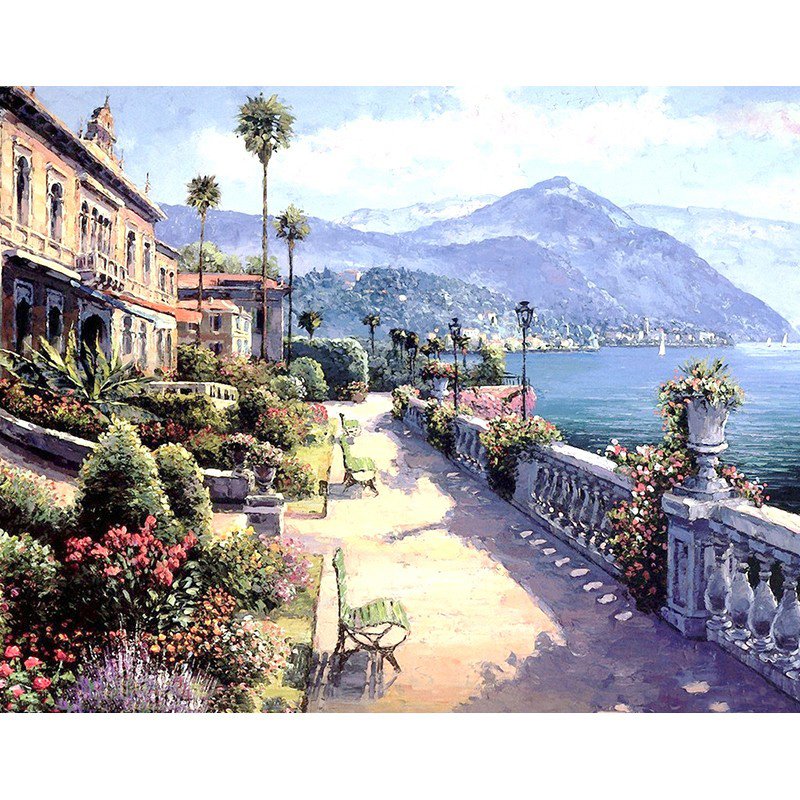 Resort mountain landscape DIY Acrylic - NOT AVAILABLE AT THE MOMETN
