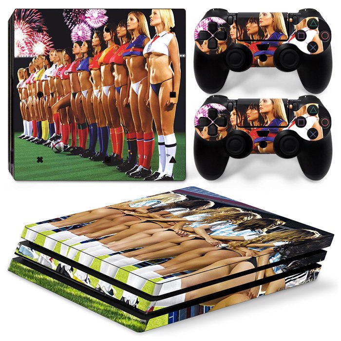 Football Girls Vinyl Decal PS4 pro Skin for PlayStation 4 Console & 2 dualshocks