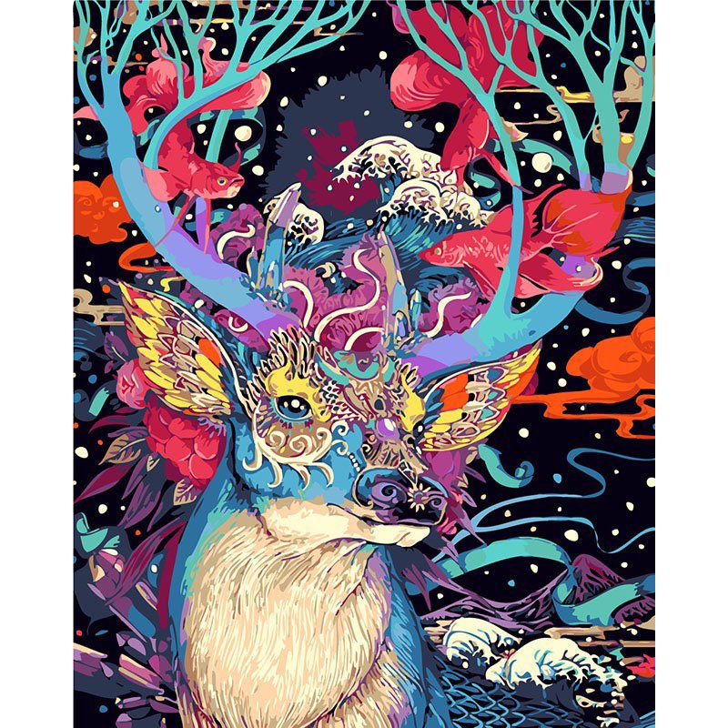Colorful Deer DIY Acrylic Paint by Numbers kit