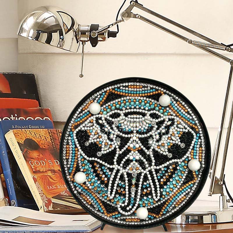 Mandala Elephant Paint by Diamond DIY LED Lamp Kit