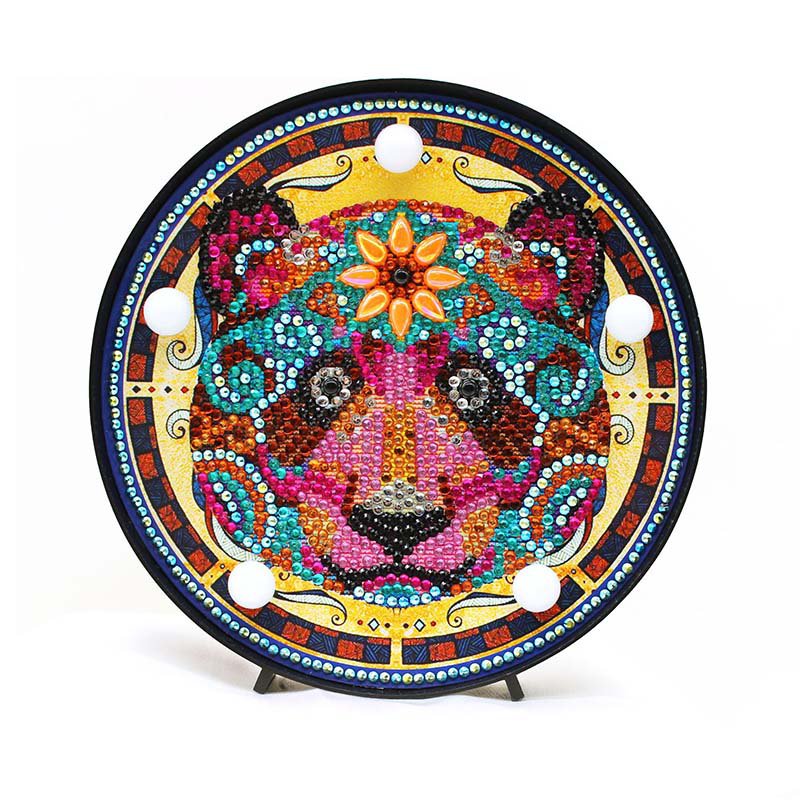 Mandala Bear Paint by Diamond DIY LED Lamp Kit
