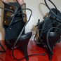 Black Schultz Designer Leather Slingback Bootie   OOAK Size 5