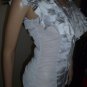 Satin Silky Layered Collar Top Sleveless NWT white or Black or Grey