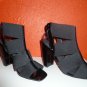 Black Sling BAck Open Toe Tie Back Shoe