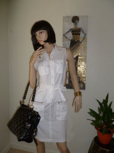 White Straight Knee Length Dress Sexy Dress Med NWT