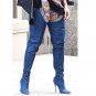 Denim Thigh- Hip High Riding Style Boots- Rhinestone - custom order NWT