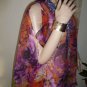 Women's Sheer Floral Sequin Print Bat Wing Top- Beach Top