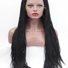 24" Braided Lace Front Synthetic Lace Front Wig-Swiss Lace and Bay Hair