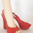 True Orange Color SLingback Block Heel NWT
