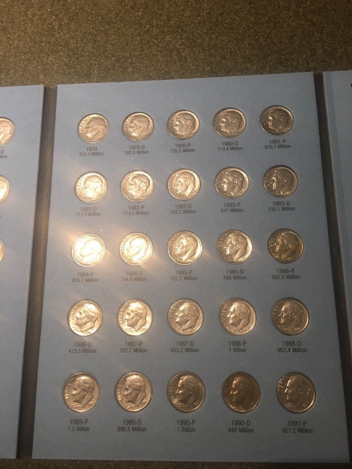 Roosevelt Dimes Complete Collection 1965 to 2004