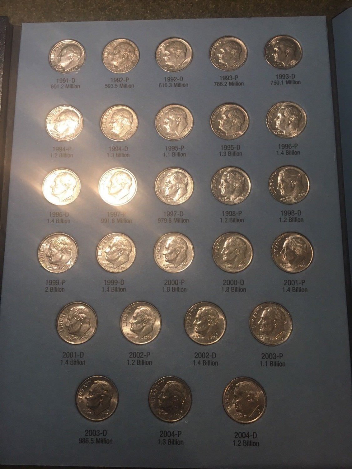 Roosevelt Dimes Complete Collection 1965 to 2004