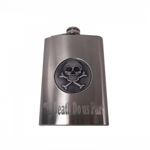 Personalized 8 oz Skull and Crossbones Flask