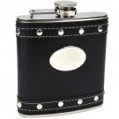 Black Faux Leather  with Silver Studs Free Personalization