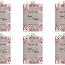 "Save the Date" Personalized 6 pack 8 oz Hip Flasks
