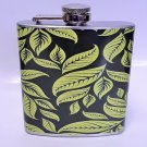 6 oz Leaves Pattern Hip Flask