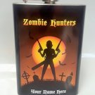 Personalized Zombie Hunter Flask- 8 oz