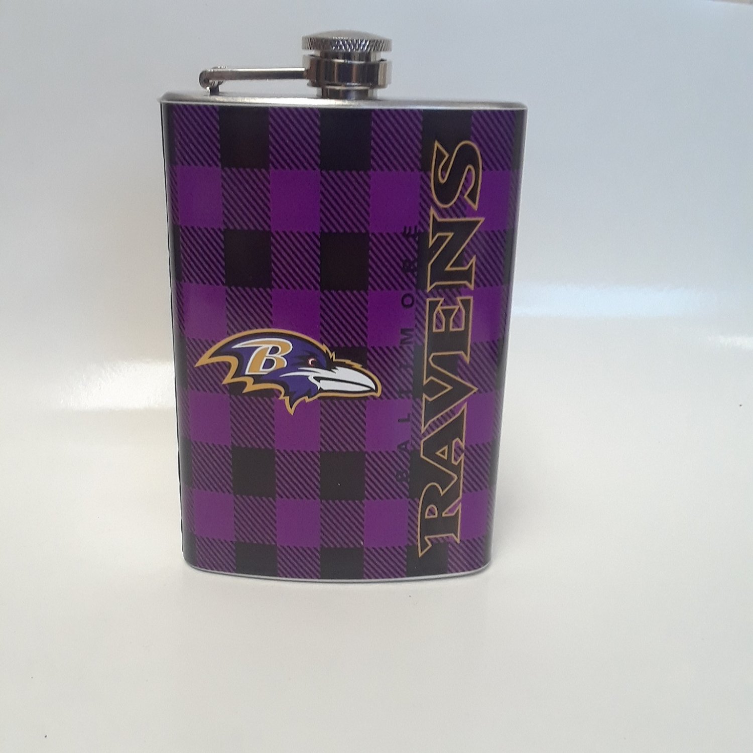 Personalzied Ravens Flask 8 oz