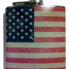 6 oz American Flag Stitch Hip Flask