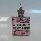 Personalize Pink Camo Key Chain Flask For Ladies 1oz