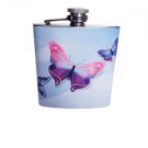 6 oz Hip Flask with Colorful Butterflies
