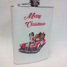 Beautiful Christmas Girl with Red Truck, 8 oz Flask