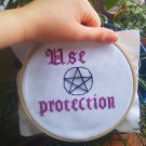 "Use protection" stitch