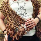 Brown Triangular Tasseled Shawl