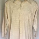 Vintage Retro Prescott Perm Press Men’s Button Up Shirt Beige Pattern 15 / 32