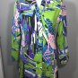 DANDY BY RANDI M Bright Colorful Long Sleeve Geometric Jacket Lime Green Pink 6