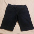 Code Bleu Blue Jeans Shorts Size 6 Misses Double Snap Stretchy Dark Wash