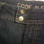 Code Bleu Blue Jeans Shorts Size 6 Misses Double Snap Stretchy Dark Wash