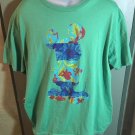 Disney Women's XL Mickey Mouse Green Multi Colored Graphic Tee T-shirt Unisex