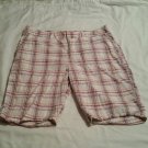 Womens Sonoma Shorts Pink White Plaid Size 16 Stretch