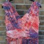 Vera Wang Women's Peach Purple Dress Size Large Pleated Front and Back Split Top
