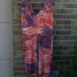 Vera Wang Women's Peach Purple Dress Size Large Pleated Front and Back Split Top