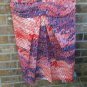 Vera Wang Women's Peach Purple Dress Size Large Pleated Front and Back Split Top
