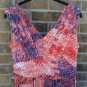 Vera Wang Women's Peach Purple Dress Size Large Pleated Front and Back Split Top