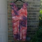 Vera Wang Women's Peach Purple Dress Size Large Pleated Front and Back Split Top