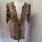 INC Brand Womens Animal Print Sweater Shirt Cardigan Fitted Size Small