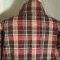 Mens Eddie Bauer Zip Up Jacket Size XL Red Khaki Plaid Casual Lightweight Cotton