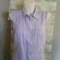 Christopher & Banks Purple Gingham Shirt Top Vest Sleeveless Zip Womens Size Med