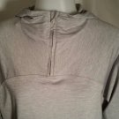 Asics Womens Heather Gray Hoodie Ponytail Hole Large 1/4 Zip Thumb Hole Cuff