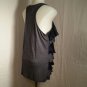 Womens Sleeveless Shirt Top Blue Ruffle Eyelash Couture