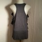 Womens Sleeveless Shirt Top Blue Ruffle Eyelash Couture